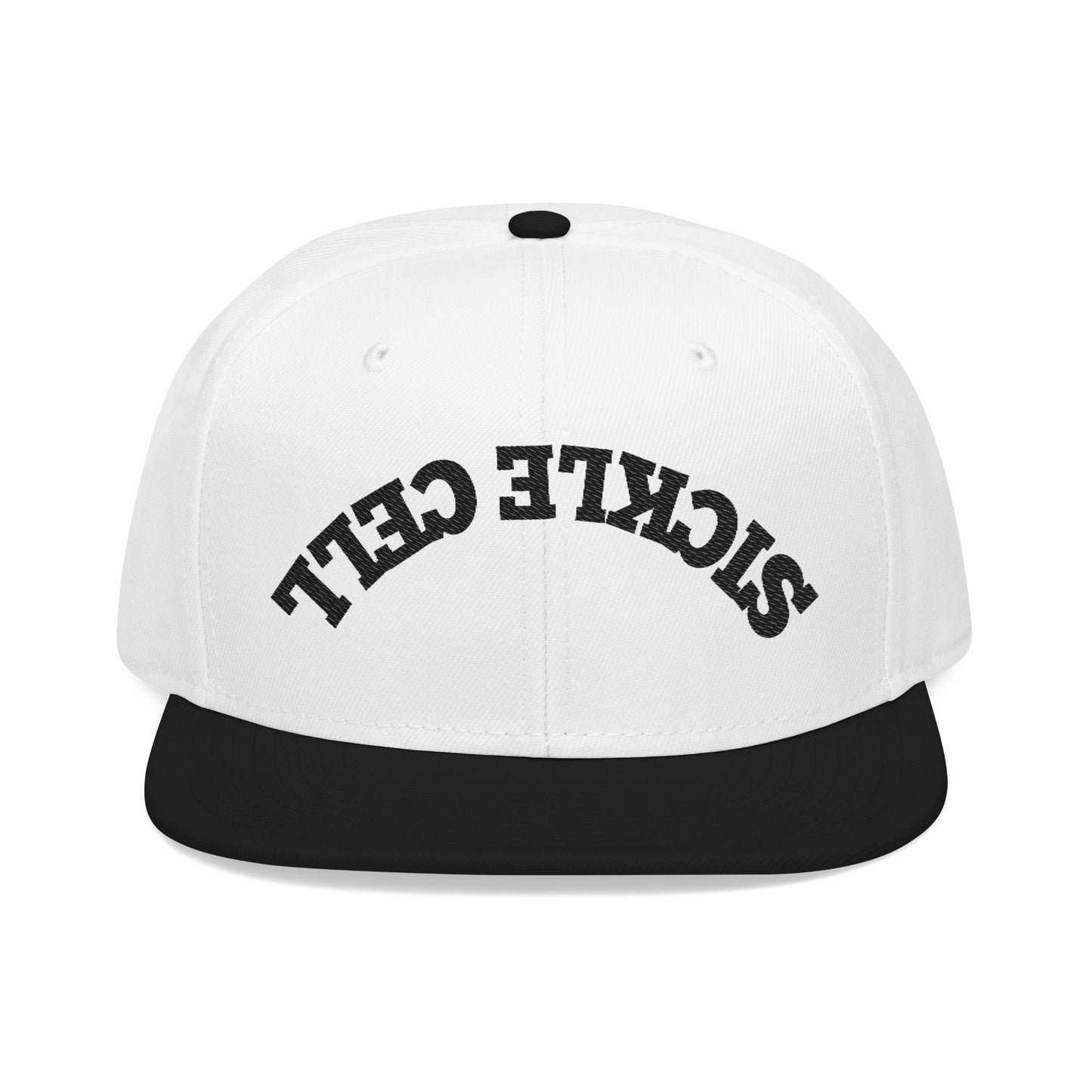 Sickle Cell Upside Down Snapback - Black/White