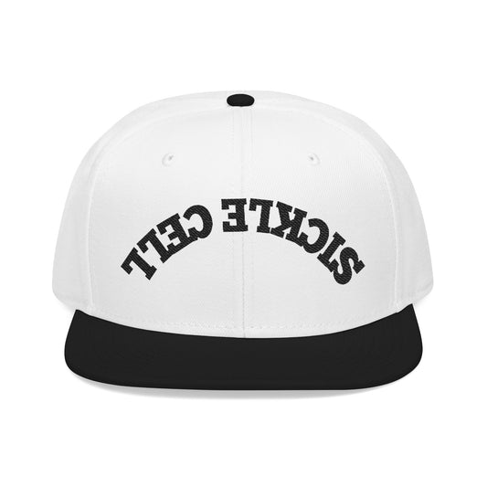 Sickle Cell Upside Down Snapback - Black/White