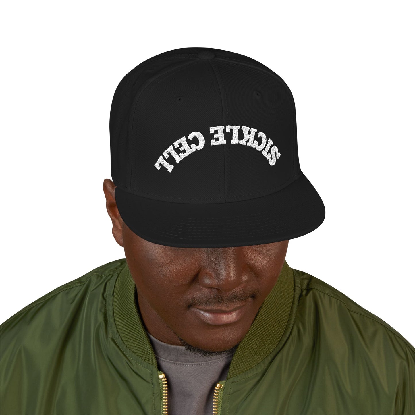 Sickle Cell Upside Down Snapback - White/Black