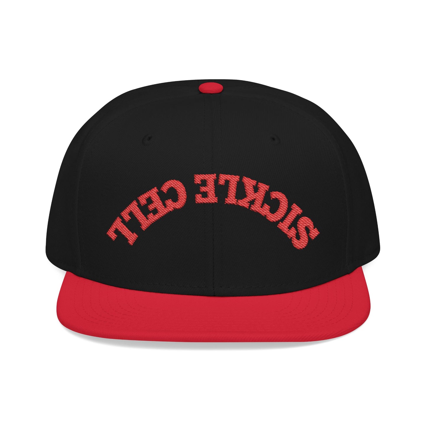 Sickle Cell Upside Down Snapback - Red/Black